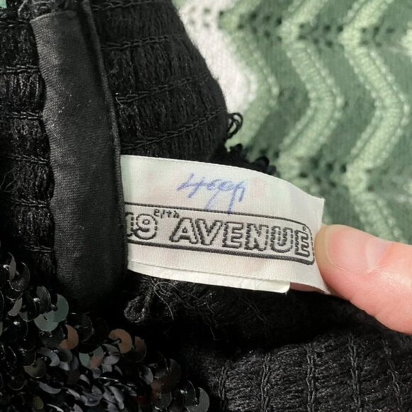 Vintage 19th Avenue Y2K Black Sequin Sparkling Tube Top Cropped Made in Canada - Picture 5 of 8